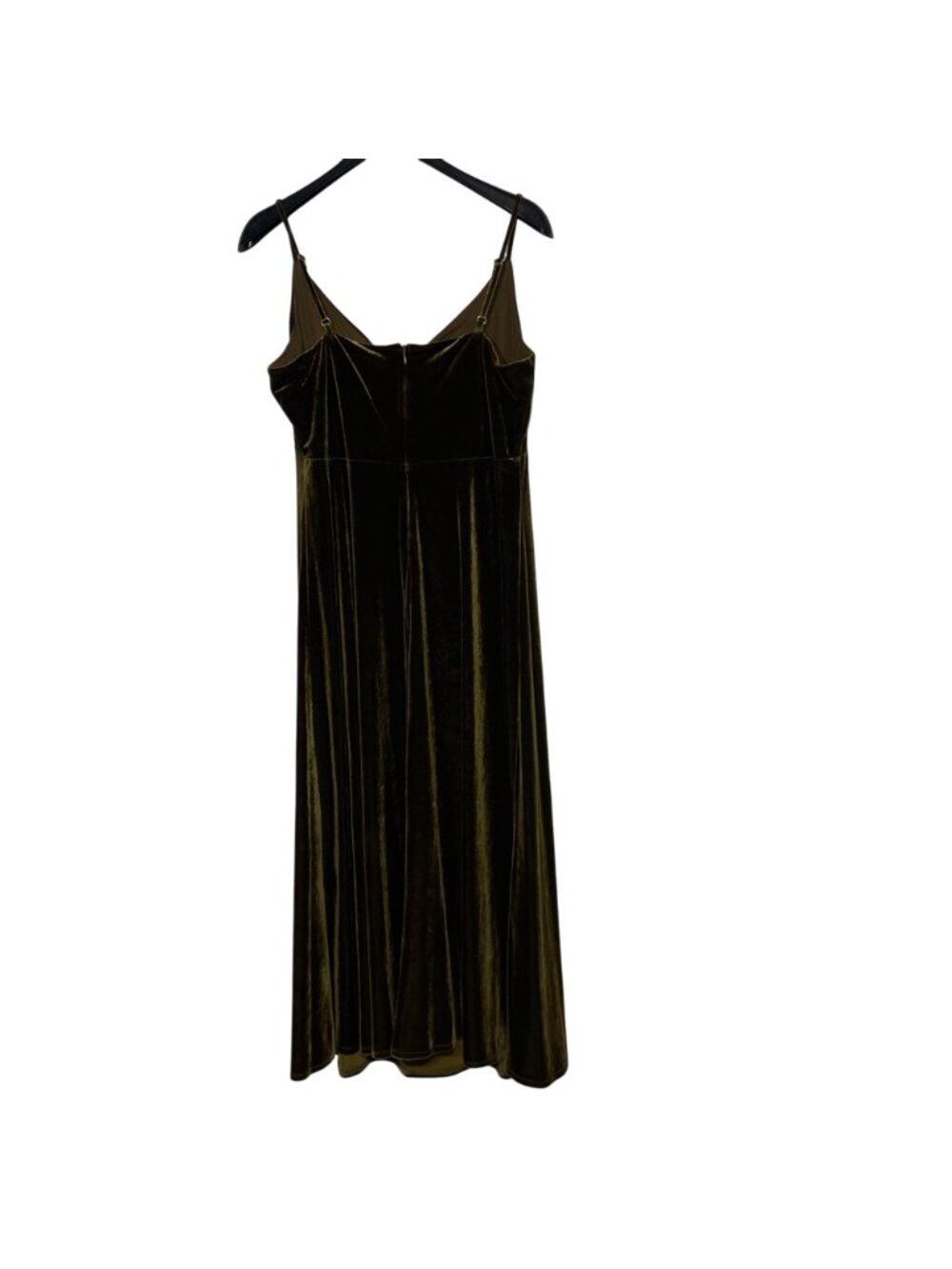 Taylor Velvet Midi Slip Dress Olive Green Sz LG (APPROX) Holiday Y2K Party - Picture 2 of 8